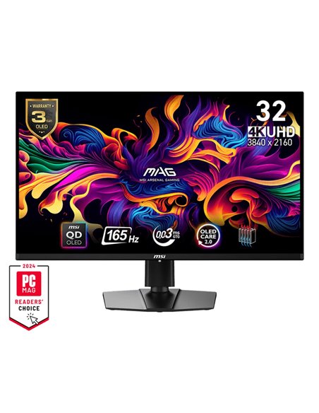 31.5” Monitor Gaming MSI MAG 321UP QD-OLED/ UHD/ 0.03ms/ 165Hz/ Black