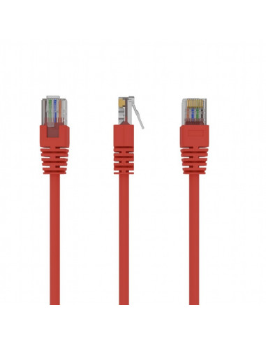 Patch cord cat. 5E PP12-5M/R Red, 5 m, molded strain relief 50u" plugs