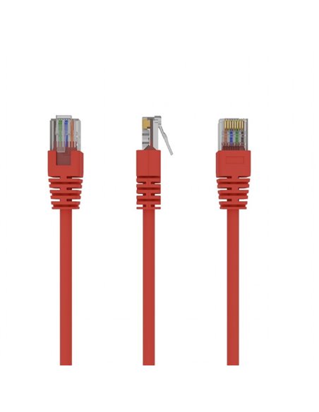 Patch cord cat. 5E PP12-5M/R Red, 5 m, molded strain relief 50u" plugs