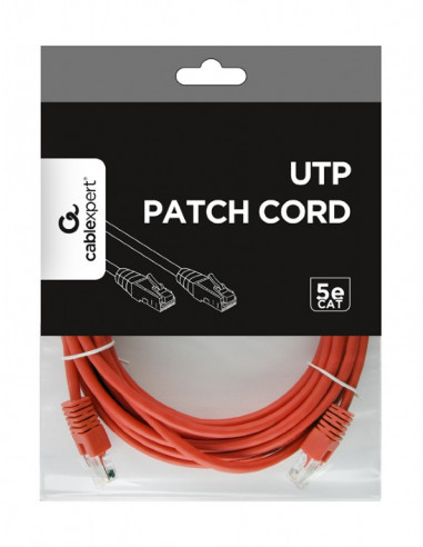 Patch cord cat. 5E PP12-5M/R Red, 5 m, molded strain relief 50u" plugs