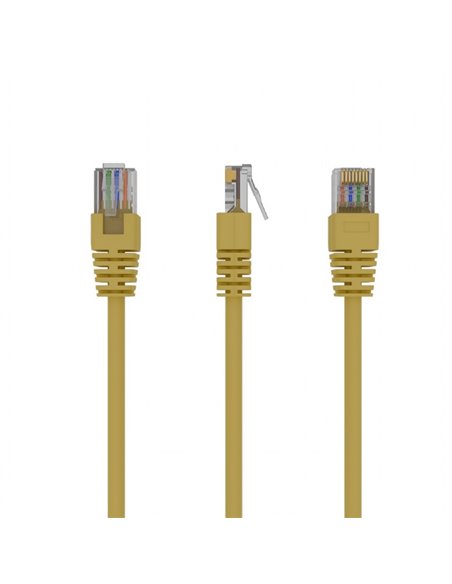 Patch cord cat. 5E PP12-5M/Y Yellow, 5 m, molded strain relief 50u" plugs