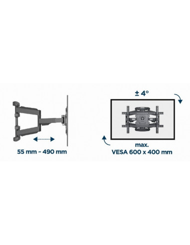 Suport TV de perete pentru 32-75”, Gembird ”WM-75ST-02”
