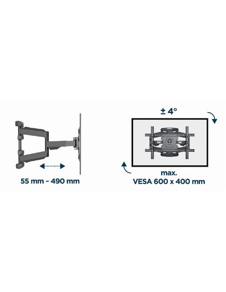 Suport TV de perete pentru 32-75”, Gembird ”WM-75ST-02”