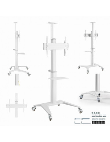 Suport de podea 37” - 70”, Gembird ”TVS-70T-02-W”, White