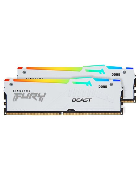 Memorie operativa Kingston FURY Beast White RGB EXPO DDR5 6400MHz 64GB (Kit of 2*32GB)