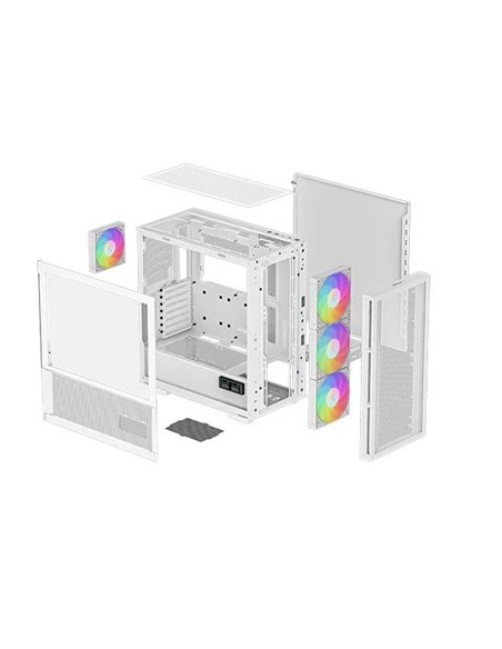 Carcasa DEEPCOOL CH560 WH DIGITAL / w/oPSU / Side-Window / Digital screen / 4x120mm ARG / ATX / White Carcasa DEEPCOOL CH560 WH DIGITAL / w/oPSU / Side-Window / Digital screen / 4x120mm ARG / ATX / White