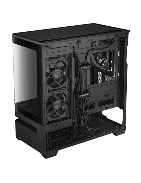 Carcasa ASUS Prime AP202 ARGB Tempered Glass/ noPSU / 3x MR120 ARGB fans/ mATX / Black