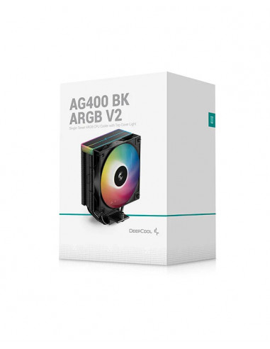 Кулер DEEPCOOL AG400 BK ARGB V2 / Universal / 220W / 500~2000rpm, <31.6dBA / 75.89CFM / Blac