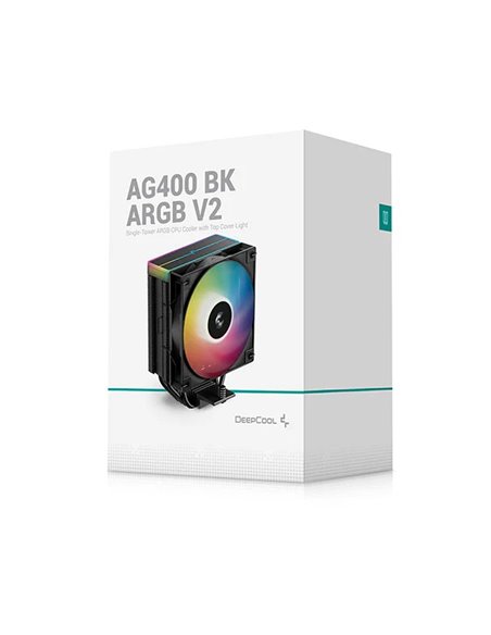 Кулер DEEPCOOL AG400 BK ARGB V2 / Universal / 220W / 500~2000rpm, <31.6dBA / 75.89CFM / Blac