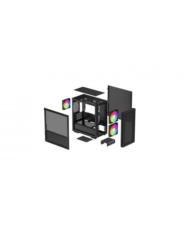 Корпус DEEPCOOL CH360 / w/oPSU / Side-Window / Micro-ATX / Black