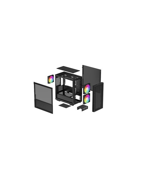 Carcasa DEEPCOOL CH360 / w/oPSU / Side-Window / Micro-ATX / Black
