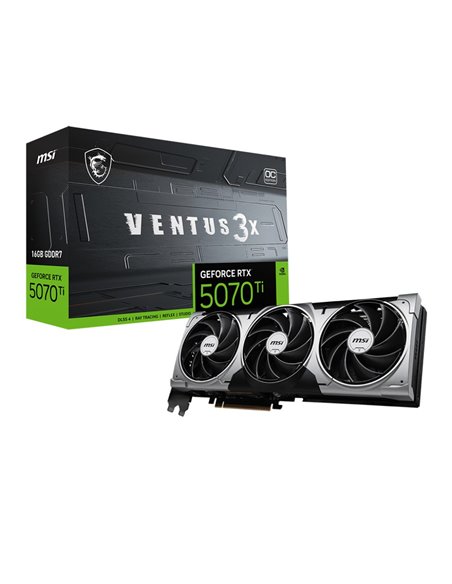 Видеокарта MSI GeForce RTX 5070 Ti VENTUS 3X 16G OC/ 12GB / GDDR7 / 192bit