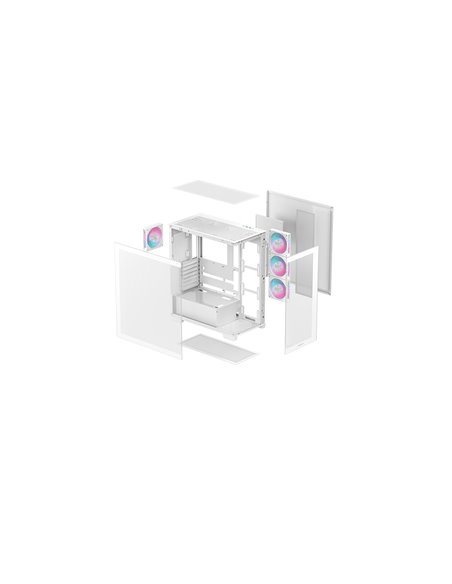 Carcasa DEEPCOOL CG580 4F WH/ w/oPSU / Side-Window / ATX / White