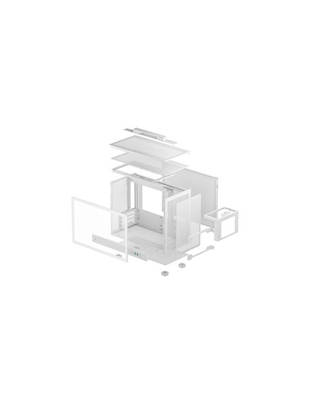 Carcasa DEEPCOOL CH160 PLUS WH / w/oPSU / Side-Window / mATX / White