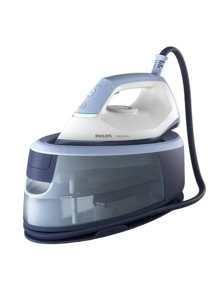 Fier de călcat cu generator de abur Philips PSG3000/20, 2400W, Albastru deschis