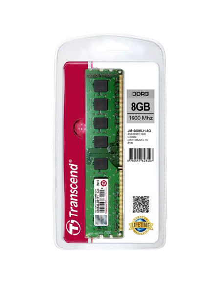 Memorie RAM Transcend JM1600KLH-8G, DDR3 SDRAM, 1600 MHz, 8GB