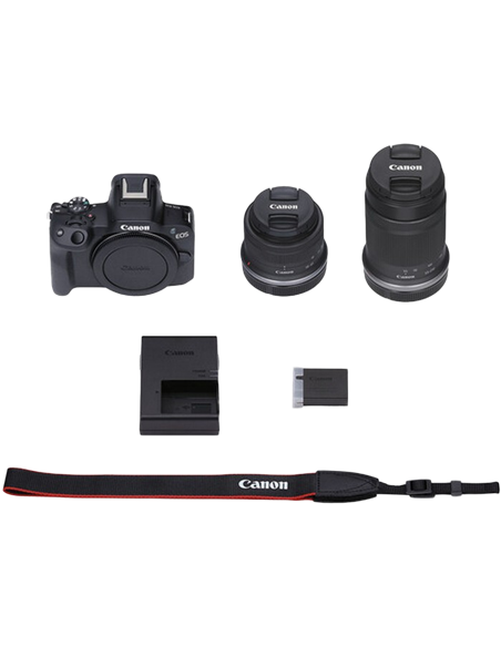 Беззеркальный фотоаппарат Canonn EOS R50 Black & RF-S 18-45mm f/4.5-6.3 IS STM & RF-S 55-210mm f/5-7.1 IS STM KIT