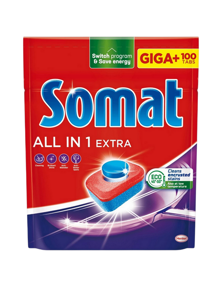 Tablete pentru mașina de spălat vase Somat All in One, 100 buc