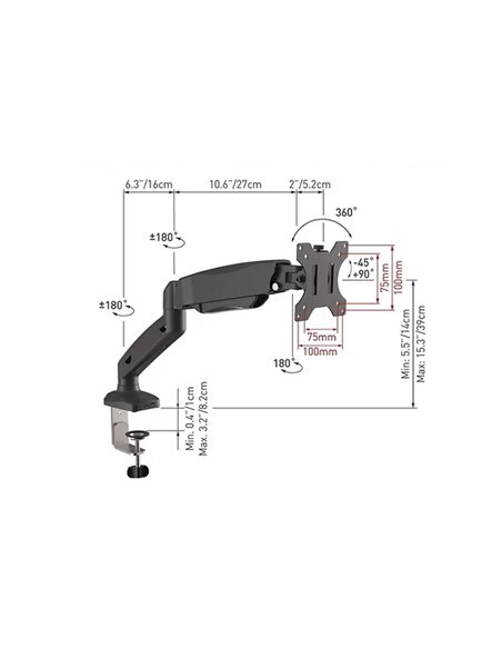 Настольный кронштейн для монитора BARKAN M121P, Чёрный
