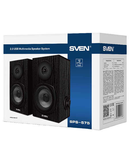 Boxe pentru calculator 2.0 SVEN SPS-575, Negru