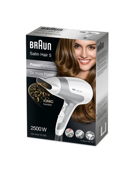 Фен BRAUN Satin Hair 5 PowerPerfection, 2500 Вт, Белый Фен BRAUN Satin Hair 5 PowerPerfection, 2500 Вт, Белый