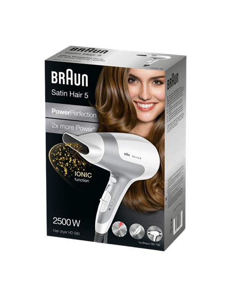 Фен BRAUN Satin Hair 5 PowerPerfection, 2500 Вт, Белый Фен BRAUN Satin Hair 5 PowerPerfection, 2500 Вт, Белый