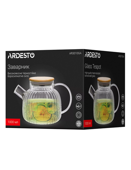 Заварочный чайник Ardesto Iceberg AR3010GA, 1л, Прозрачный