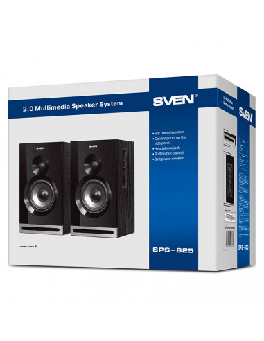 Компьютерные колонки 2.0 SVEN SPS-625, Чёрный