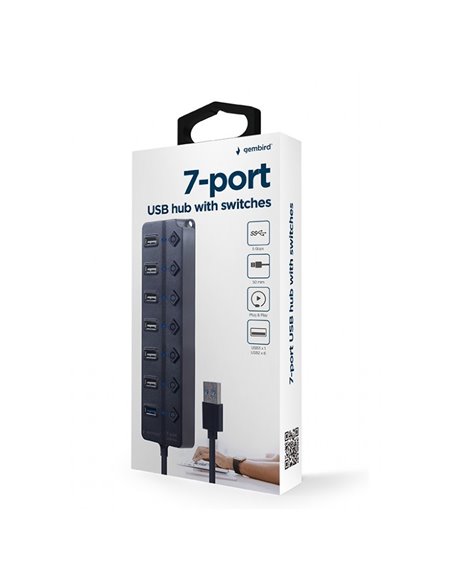 USB-концентратор Gembird UHB-U3P1U2P6P-01, Чёрный