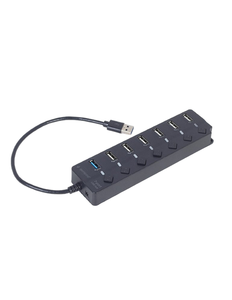 Adaptor Hub Gembird UHB-U3P1U2P6P-01, Negru Adaptor Hub Gembird UHB-U3P1U2P6P-01, Negru