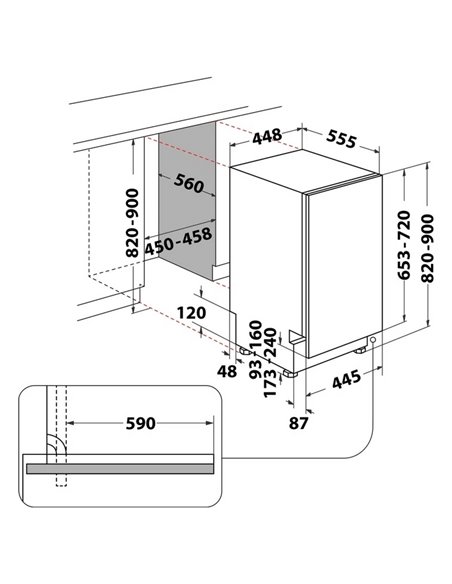 Mașină de spălat vase Whirlpool WSIP 4O33 PFE, Alb