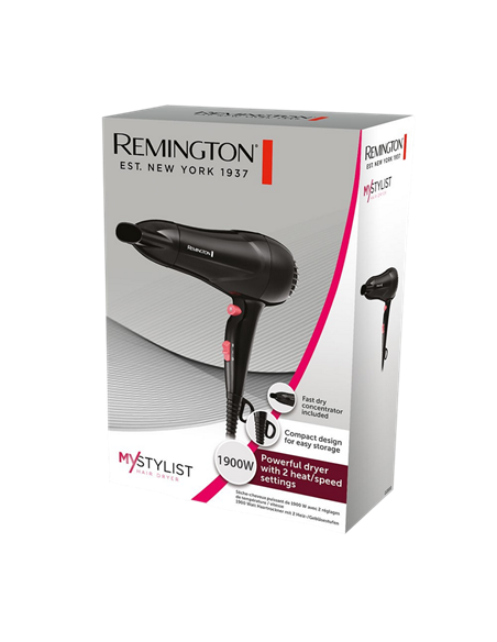 Uscător de păr Remington MyStylist D2000, 1900W, Negru