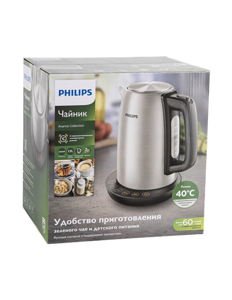 Электрочайник PHILIPS HD9359/90, Серебристый Электрочайник PHILIPS HD9359/90, Серебристый