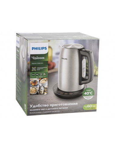 Электрочайник PHILIPS HD9359/90, Серебристый