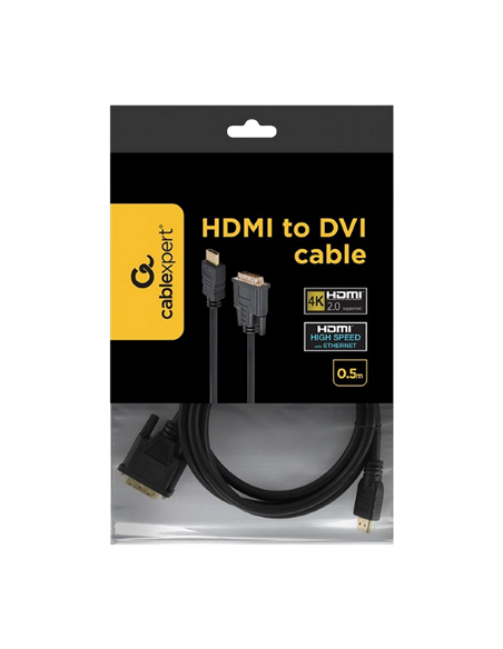 Cablu Video Cablexpert CC-HDMI-DVI-6, HDMI (M) - DVI-D (M), 1,8m, Negru