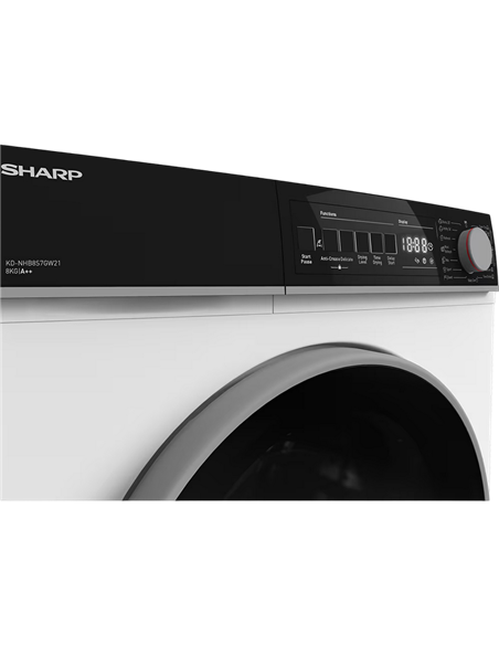 Сушильная машина Sharp KDNHB8S7GW21EE, 8кг, Белый