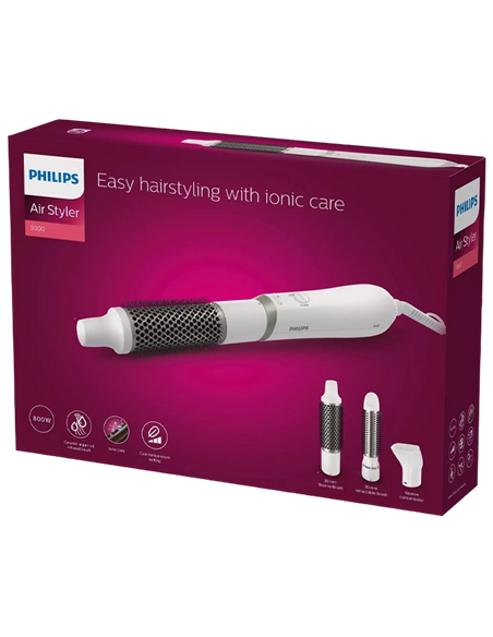 Фен-щётка Philips BHA303/00, 800Вт, Белый Фен-щётка Philips BHA303/00, 800Вт, Белый
