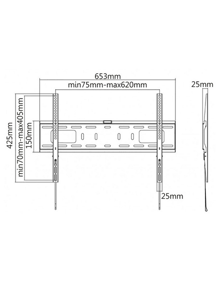 Suport fixat pe perete Reflecta Plano Flat 70-6040, Negru