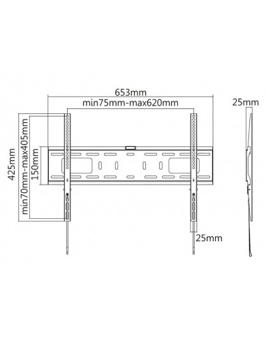 Фиксированное настенное крепление Reflecta Plano Flat 70-6040, Чёрный