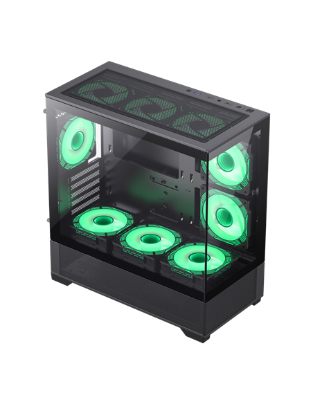 Carcasă PC Gamemax Vista M, Midi-Tower, Fără PSU, Negru
