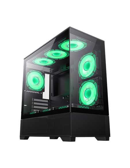 Carcasă PC Gamemax Vista M, Midi-Tower, Fără PSU, Negru
