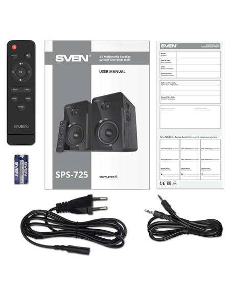 Аудиосистема 2.0 CH SVEN SPS-725, Чёрный
