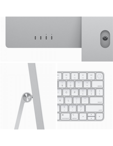Моноблок Apple iMac A2873, 24", M3 with 8-core CPU and 10-core GPU, 8Гб/512Гб, macOS Sonoma, Серебристый