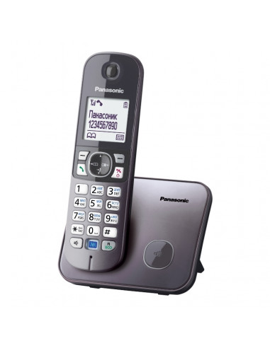 Telefon DECT Panasonic KX-TG6811, Gri metalic