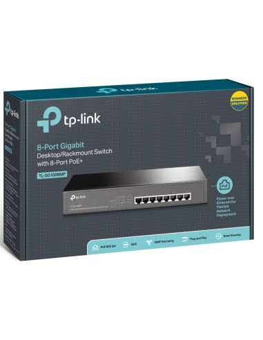 PoE коммутатор TP-LINK TL-SG1008MP, 8x IEEE 802.3af/at