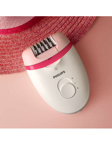 Epilator PHILIPS BRE255/00, Alb/Roz