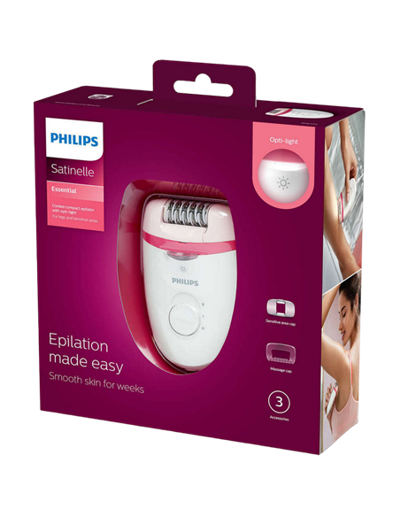 Эпилятор PHILIPS BRE255/00, Белый/Розовый Эпилятор PHILIPS BRE255/00, Белый/Розовый