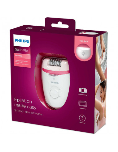 Эпилятор PHILIPS BRE255/00, Белый/Розовый