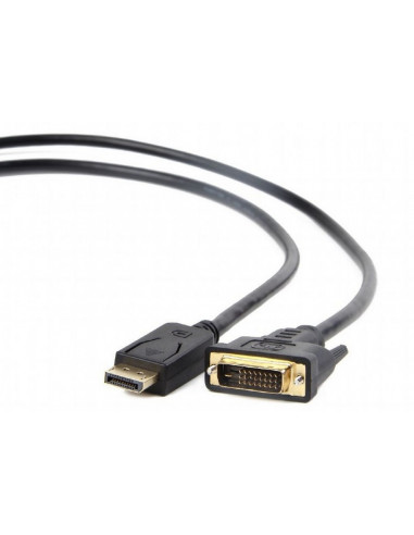 Видео кабель Cablexpert CC-DPM-DVIM-3M, DisplayPort (M) - DVI-D (M), 3м, Чёрный