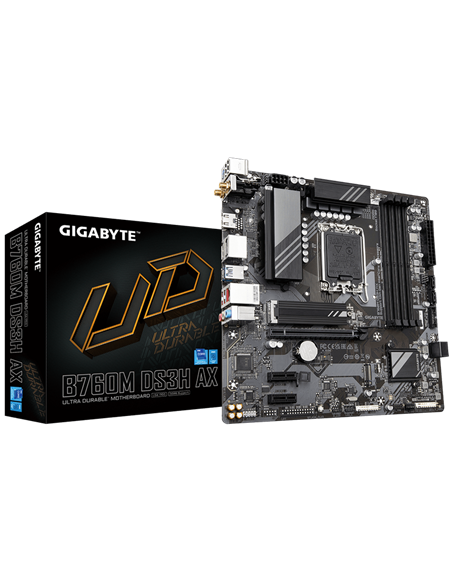 Материнская плата Gigabyte B760M DS3H AX, LGA1700, Intel B760, Micro-ATX